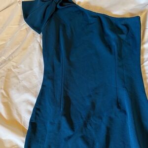One-Shoulder Teal Dress